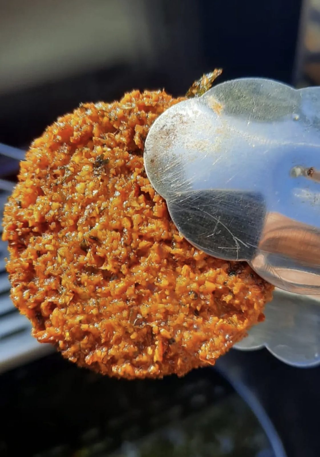 Freshly fried falafel held at the stall